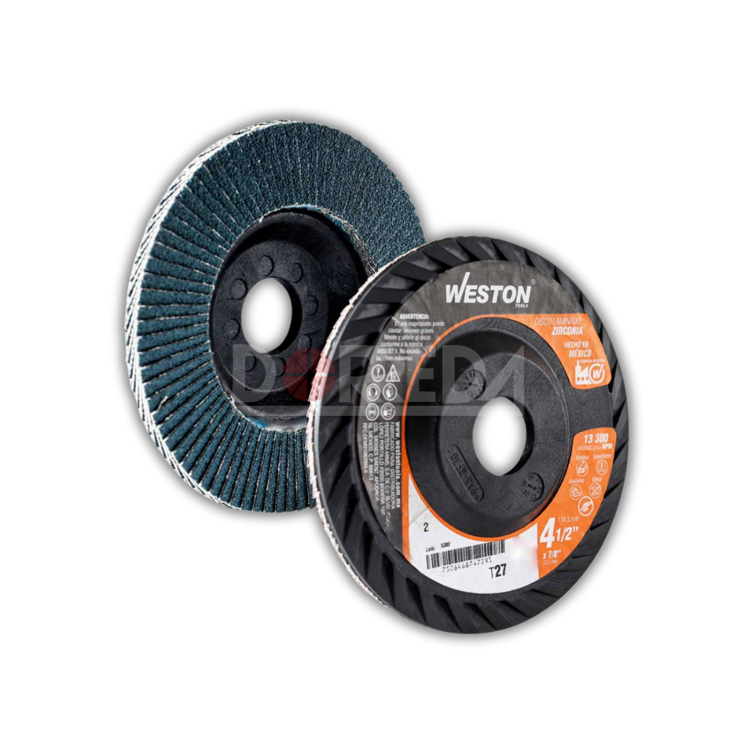 Z-13814 - DISCO LAMINADO ZIRCONIO 4-1/2X7/8 G80 T27 PLASTICO Z-13814