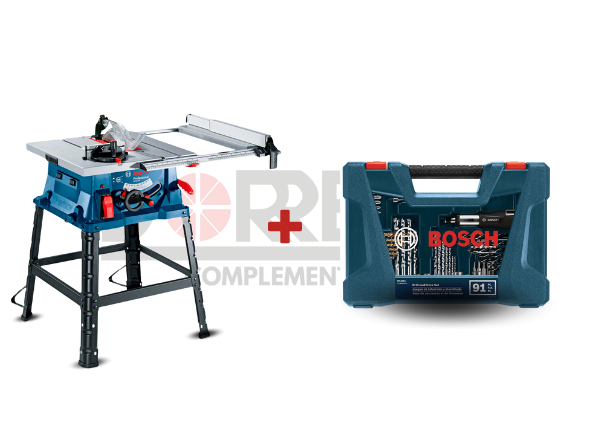 DRC0234 - KIT SIERRA CIRCULAR DE MESA GTS 254 + SET X-LINE 91 PCS AZUL INCHES (PUNTAS Y BROCAS) - DRC0234