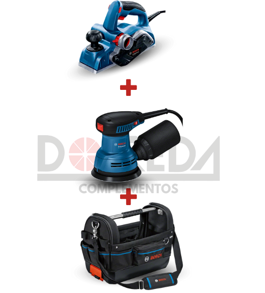 DRC0223 - KIT CEPILLO BOSCH GHO 700 (127V) + ESMERILADORA EXCENTRICA GEX 125 + BOLSA GWT 20 - DRC0223