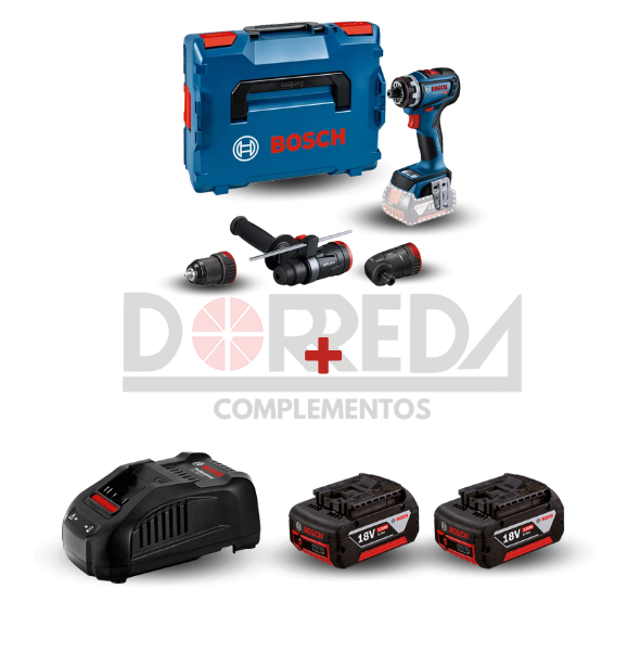 DRC0213 - KIT ATORNILLADORA PERF. ACU. GSR 18V-90 FC +  KIT BOSCH CON 2 BATERÍA GBA 18V 4,0AH, 1 CARGADOR BIVOLT - DRC0213