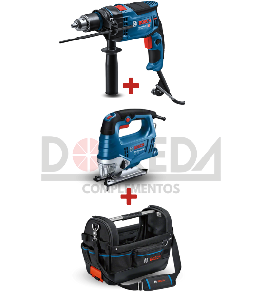 DRC0220 - KIT TALADRO DE PERCUSION GSB 16 RE CAJA DE C + SIERRA DE CALAR GST 750 + BOLSA GWT 20 - DRC0220