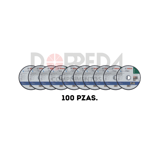 DRC0248 - KIT DE 100 DISCOS DE CORTE BOSCH STANDARD FOR METAL 7" X 1.6 MM (2608619384) DRC0248